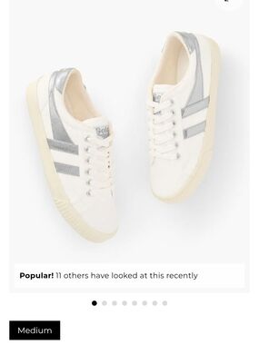 Gola White Sneakers with Silver Stripes — Low-Top Casual